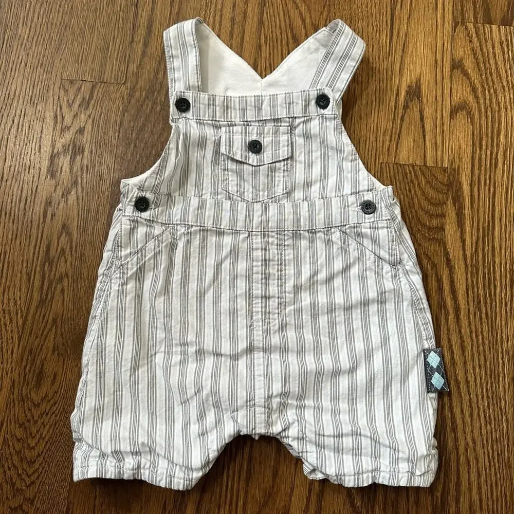 FAO Schwarz striped overalls and polo set, size 0-3 month (2 pieces)